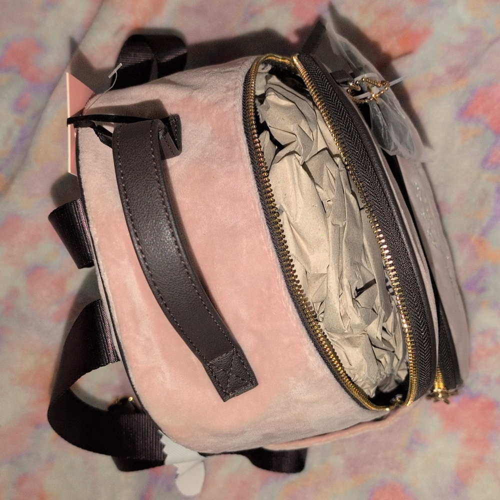 Book bag by juicy. Light pink with brown leather lining - Picture 4 of 4